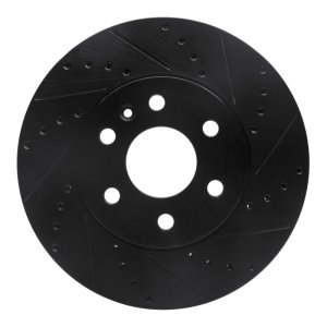 Chevrolet Colorado Brake Rotor (1) - Front Right - R1 Concepts - Drilled & Slotted - Black - `15-`20